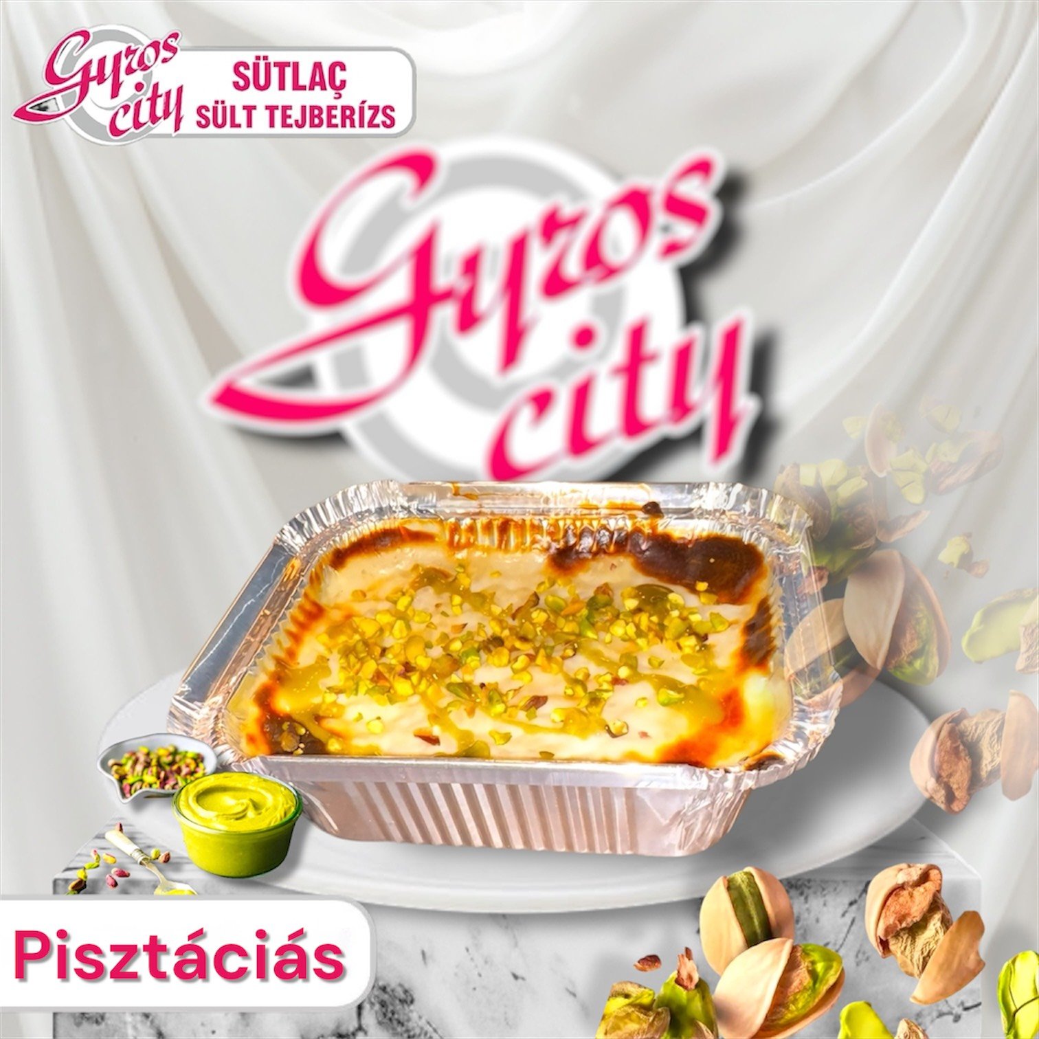 Sütlac (sült tejberizs) Pisztáciás